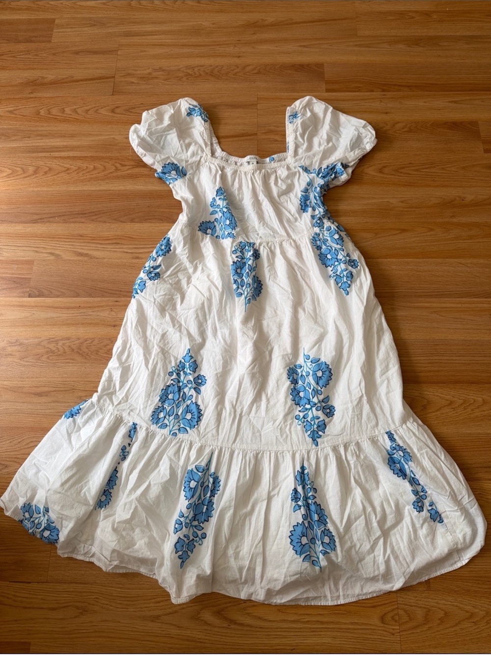 J. Crew White Skirt with Blue Accent